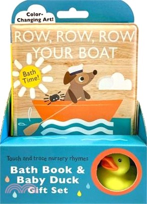 Touch and Trace Nursery Rhymes: Row, Row, Row Your Boat Bath Book & Baby Duck Gift Set
