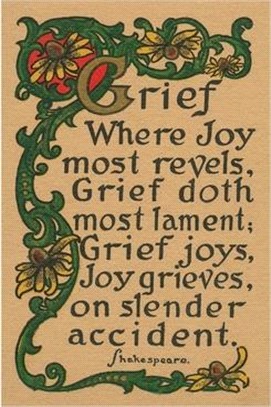 Vintage Journal Shakespeare Quote on Grief, Joy