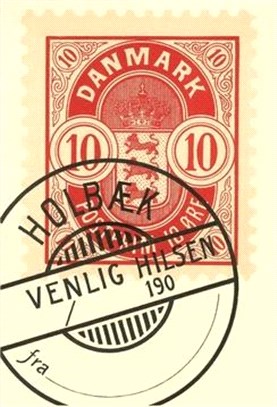 Vintage Journal Cancelled Danish Stamp
