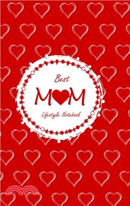 Best Mom Lifestyle Write-in Notebook, Dotted Lines, 288 Pages, Wide Ruled, Medium Size 6 x 9 Inch (A5) Hardcover (Red)