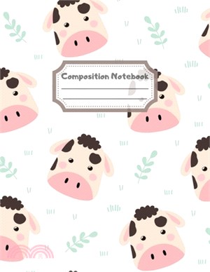 Composition Notebook: Wide Ruled Lined Paper: Large Size 8.5x11 Inches, 110 pages. Notebook Journal: Grass Pink Cow Workbook for Children Pr