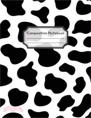 Composition Notebook: Wide Ruled Lined Paper: Large Size 8.5x11 Inches, 110 pages. Notebook Journal: Cow Pattern Black Workbook for Children