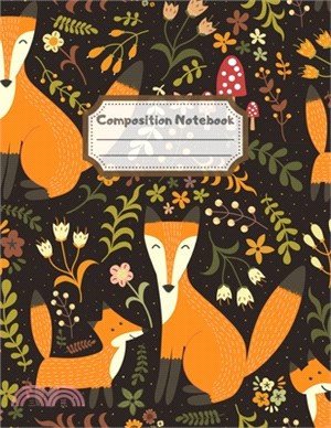 Composition Notebook: Wide Ruled Lined Paper: Large Size 8.5x11 Inches, 110 pages. Notebook Journal: Mommy Baby Fox Workbook for Children Pr