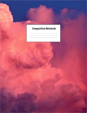 Composition Notebook: Wide Ruled Lined Paper: Large Size 8.5x11 Inches, 110 pages. Notebook Journal: Pink Foamy Clouds Workbook for Preschoo