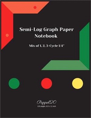 Semi-Log Graph Paper Notebook: 1/4&#8243; Mix of Cycle 1,2,3- Graph paper 5x5 - Semi-log graph paper