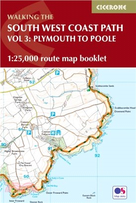 South West Coast Path Map Booklet - Vol 3: Plymouth to Poole：1:25,000 OS Route Mapping