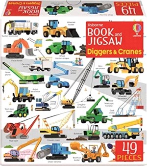Usborne Book and Jigsaw Diggers and Cranes