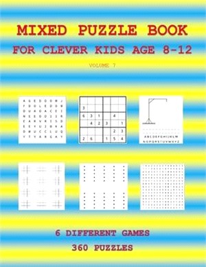 Mixed Puzzle Book for Clever Kids Age 8-12: Volume 7