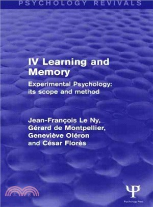 Experimental Psychology Its Scope and Method ─ IV Learning and Memory