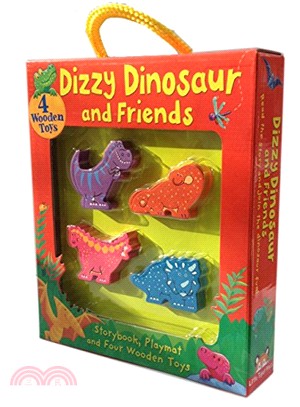 Dizzy Dinosaur and Friends (BB, Playmat & 4 Wooden Toys)