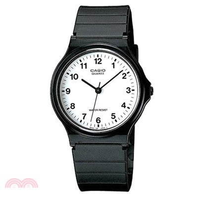 卡西歐CASIO 極簡時尚數字指針石英錶-白面小數字