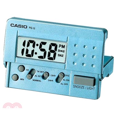 卡西歐CASIO 簡單攜帶款數位液晶鬧鐘-藍