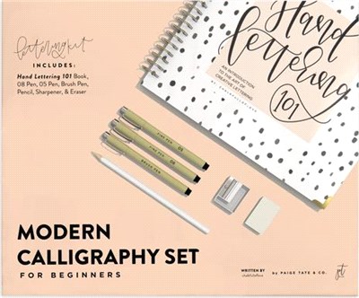 Modern Calligraphy Set for Beginners: A Creative Craft Kit for Adults Featuring Hand Lettering 101 Book, Brush Pens, Calligraphy Pens, and More