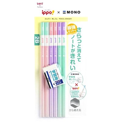 【TOMBOW】Mono x ippo 兒童六角鉛筆組 2B-粉紫色