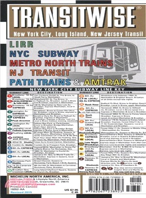 Michelin Transitwise New York, New Jersey Metro Transit Map ― Lirr NYC Subway Metro North Trains Nj Transit Path Trains & Amtrak