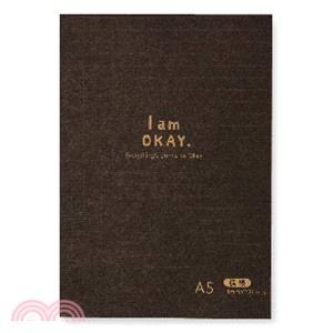 I am okay A5橫罫-機能記事本-黑