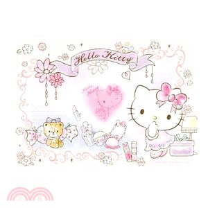 Hello Kitty粉紅美妝心形拼圖200片