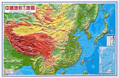 中國地形立體地圖
