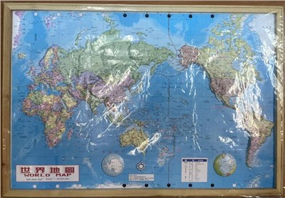 最新版世界立體地圖（木框）