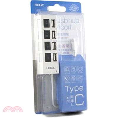 【HOLiC】Type-C 接頭USB Hub 4孔USB擴充埠 獨立省電開關 OTG功能 60cm