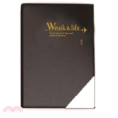 WORK&LIFE 13K膠皮筆記100入(大格方格二用(黑)