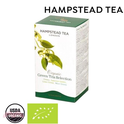 漢普斯敦 有機綠茶特選茶包組合(共20入，每種口味各5入)
