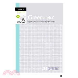 Green Style 18K定頁筆記-方格（藍）