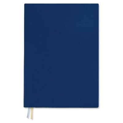 加厚橫線膠皮筆記 A5-藍