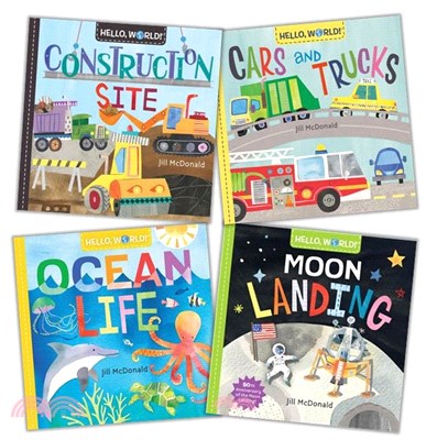 Hello Word 探索世界－科技篇 (共4本硬頁書)(Cars and Trucks, Construction Site, Moon Landing, Ocean Life)