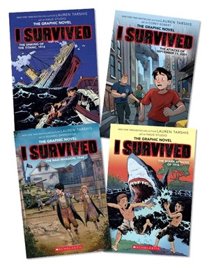 I Survived Graphic Novel (圖像小說)(共4本平裝本)－Nazi Invasion, 1944/Sinking of the Titanic, 1912/Shark Attacks of 1916/Attacks of September11,2001