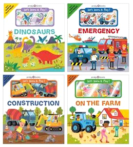 Let's Learn & Play! Dinosaurs / Emergency / Construction / On the Farm (場景拼圖書)(共4本)