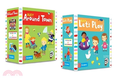 Busy Books 有聲硬頁操作書 (附音檔QR-Code)(共10本/一套5本)-Around Town/Let's Play