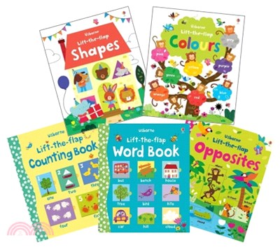 Counting Book / Opposites / Shapes / Word Book / Colours: Usborne Lift-the-Flap First Skills (共5本硬頁書)