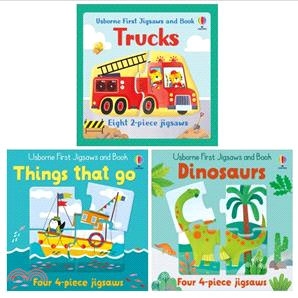 Usborne First Jigsaws: Trucks / Dinosaurs / Things That Go (拼圖+書)