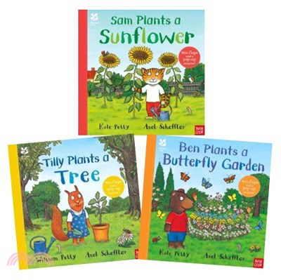 National Trust: Sam Plants a Sunflower / Tilly Plants a Tree / Ben Plants a Butterfly Garden (with flaps and pop-up surprise!)(共3本)