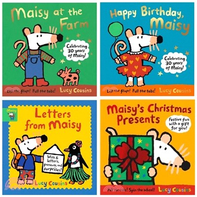 Maisy精裝操作書(共4本)(Maisy at the Farm/Happy Birthday, Maisy/Letters from Maisy/Maisy's Christmas Presents)