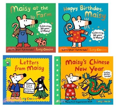 Maisy新年套組-Maisy's Chinese New Year/Maisy at the Farm/Happy Birthday, Maisy/Letters from Maisy (3精裝+1平裝)