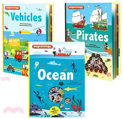 Magnetology 磁鐵遊戲書組(精裝本)(共3本)－Ocean/Pirates/Vehicles