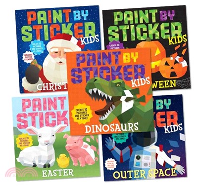 Paint by Sticker Kids: Christmas/Dinosaurs/Easter/Halloween/Outer Space (共5本平裝貼紙書)