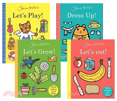 Jane Foster Dress Up!/Let's Eat!/Let's Grow/Let's Play (硬頁遊戲書)(共4本)