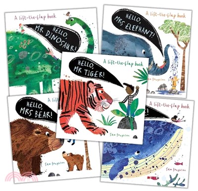 Hello, Mr(s) Bear, Dinosaur, Elephant, Tiger, Whale (共5本硬頁翻翻書)