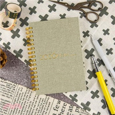 2026年50K苧麻雙線圈橫式週誌-冰灰$180