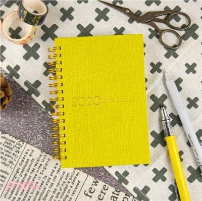 2026年50K苧麻雙線圈橫式週誌-春黃$180