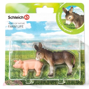 《Schleich》史萊奇模型－小豬＆驢子