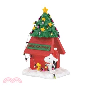【ENESCO】史努比聖誕樹小屋塑像