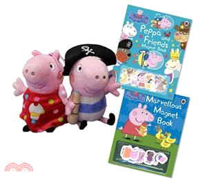 Peppa Pig 精選遊戲組(2本磁鐵遊戲書+玩偶一組)