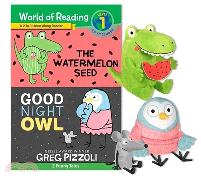 Greg Pizzoli Watermelon Seed/Good Night Owl 有聲套組(1平裝有聲書+2組玩偶)