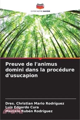 Preuve de l'animus domini dans la procédure d'usucapion