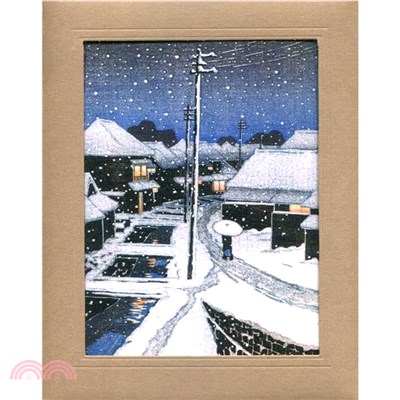 複製畫-暮雪中的寺島村