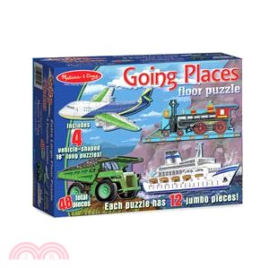 【美國瑪莉莎Melissa & Doug】大型地板地圖拼圖-交通工具48片